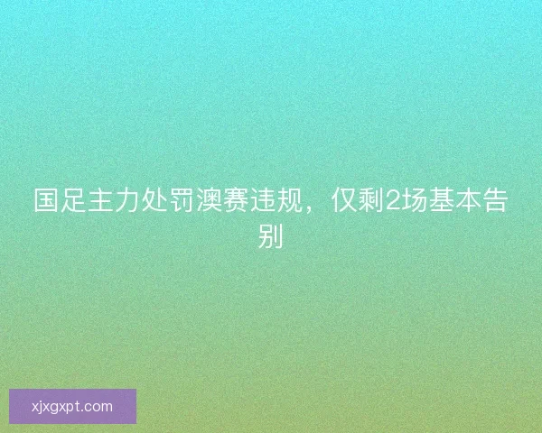 国足主力处罚澳赛违规，仅剩2场基本告别