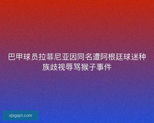巴甲球员拉菲尼亚因同名遭阿根廷球迷种族歧视辱骂猴子事件