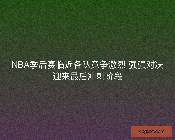 NBA季后赛临近各队竞争激烈 强强对决迎来最后冲刺阶段 NBA季后赛临近各队竞争激烈 强强对决迎来最后冲刺阶段
